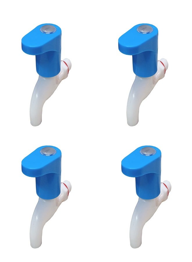 Droptech PVC Plastic Bib Cock/Water Taps for Kitchen Bathroom Wash Basins - Set of 4 (1/2", 15 mm) Type PVC Taps Faucet for Hot and Cold Water Royal Bib Taps Blue - Image 1